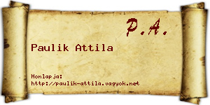 Paulik Attila névjegykártya